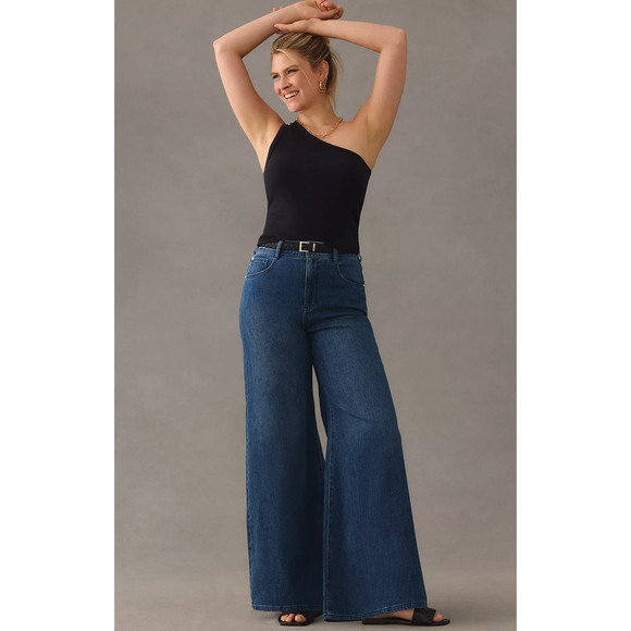 Anthropologie Denim - Pilcro High-Rise Wide-Leg Trouser Jeans - New 30 Tall